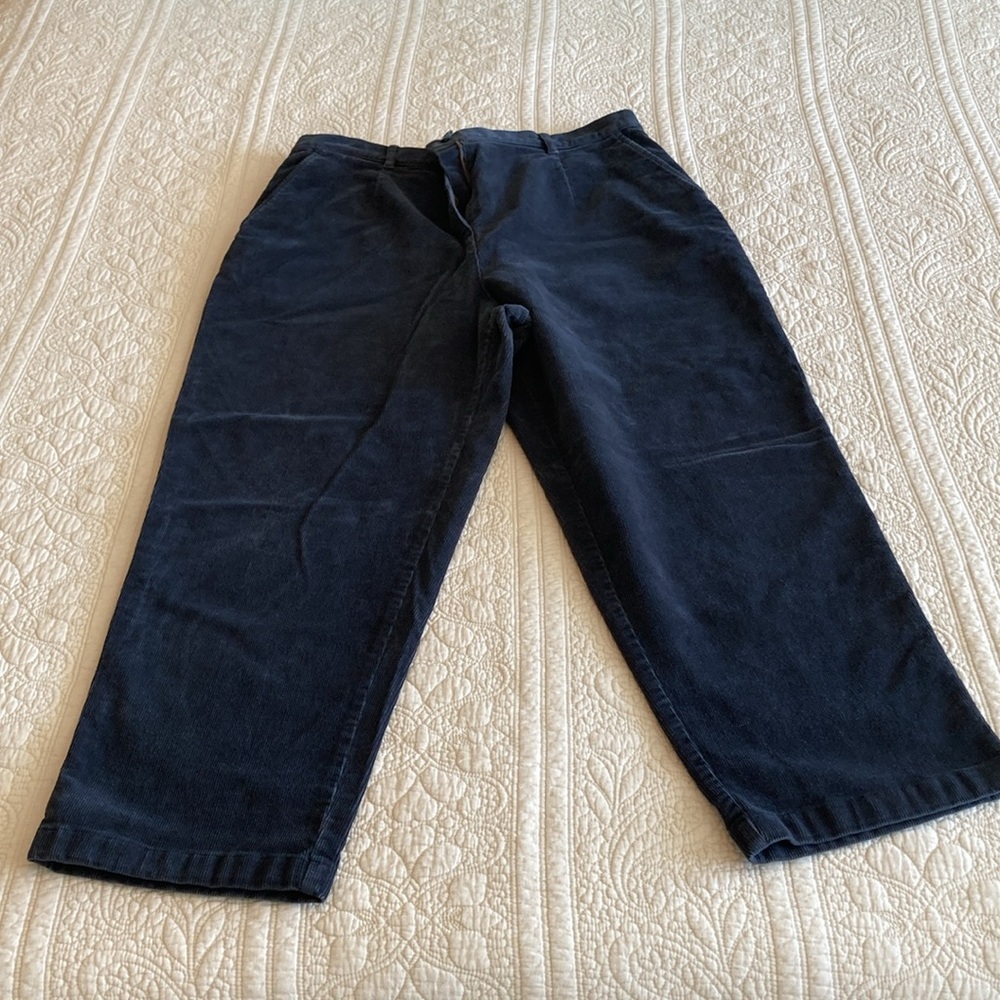 L.L.Bean Women’s Original Fit Navy Corduroy Pants Size 20P EUC
